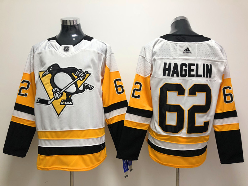 Men's Pittsburgh Penguins Carl Hagelin #62 White Jersey